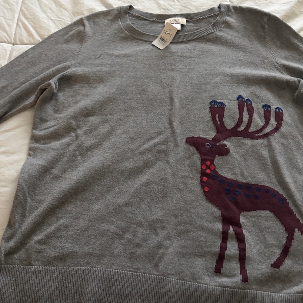 LOFT Winter Reindeer Sweater